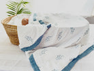 ocean wave baby blanket blue and white