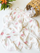 seashell mermaid print baby swaddle